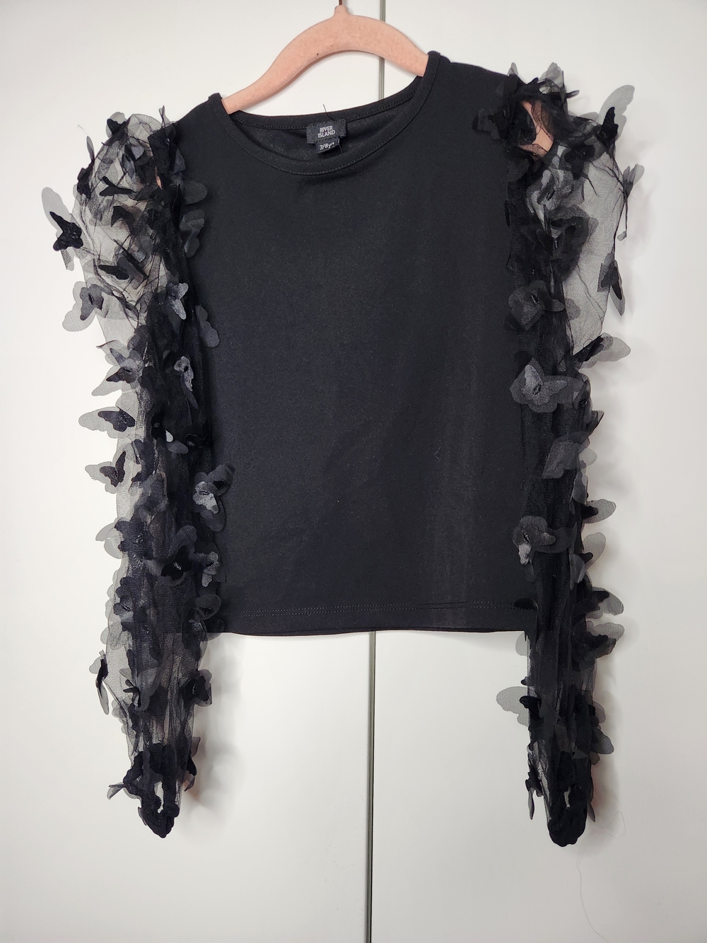 Black Butterfly Girls Top